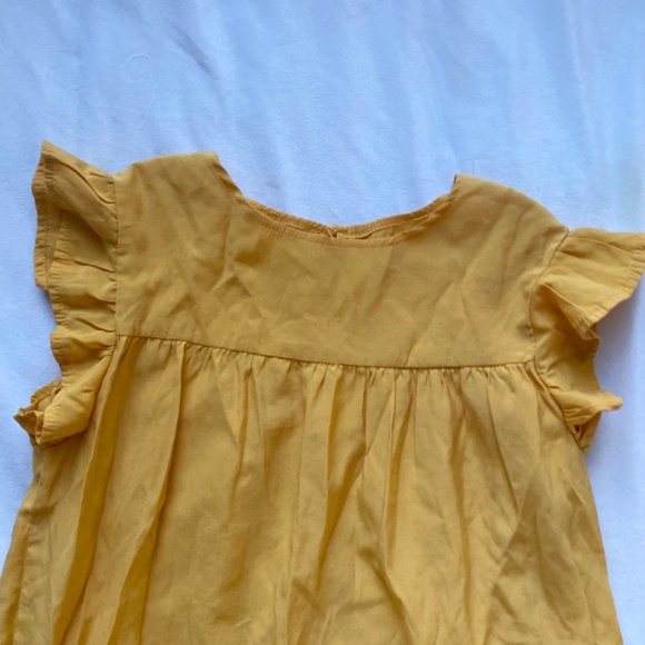 Women’s yellow ruffle babydoll mini swing dress - Picture 2 of 5